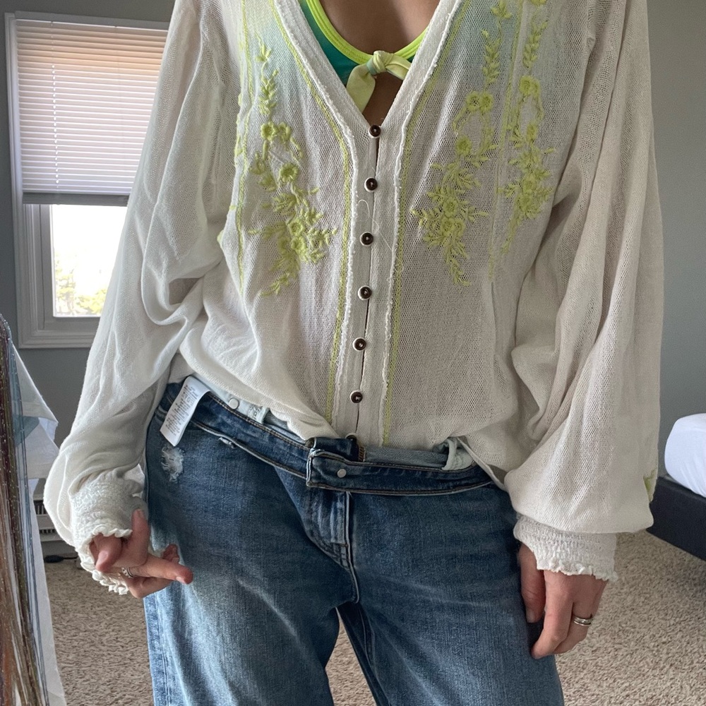 FREE PEOPLE BLOUSE. WOMENS MEDIUM. BOHO STYLE. PERFECT CONDITION.